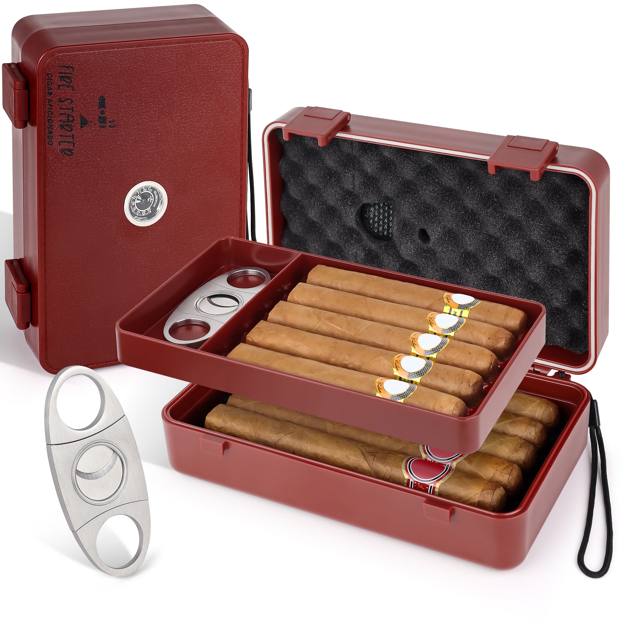 Red Mahagony Travel Cigar Humidor Box